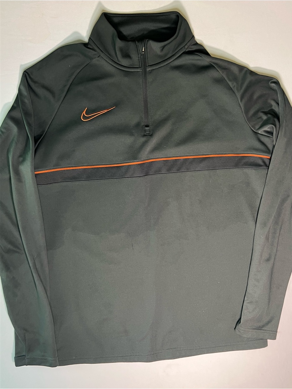 Nike Men’s Black 1/4 Zip Performance Pullover with Orange Piping